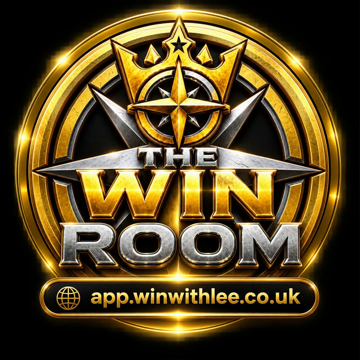 The WIN Room gold crest